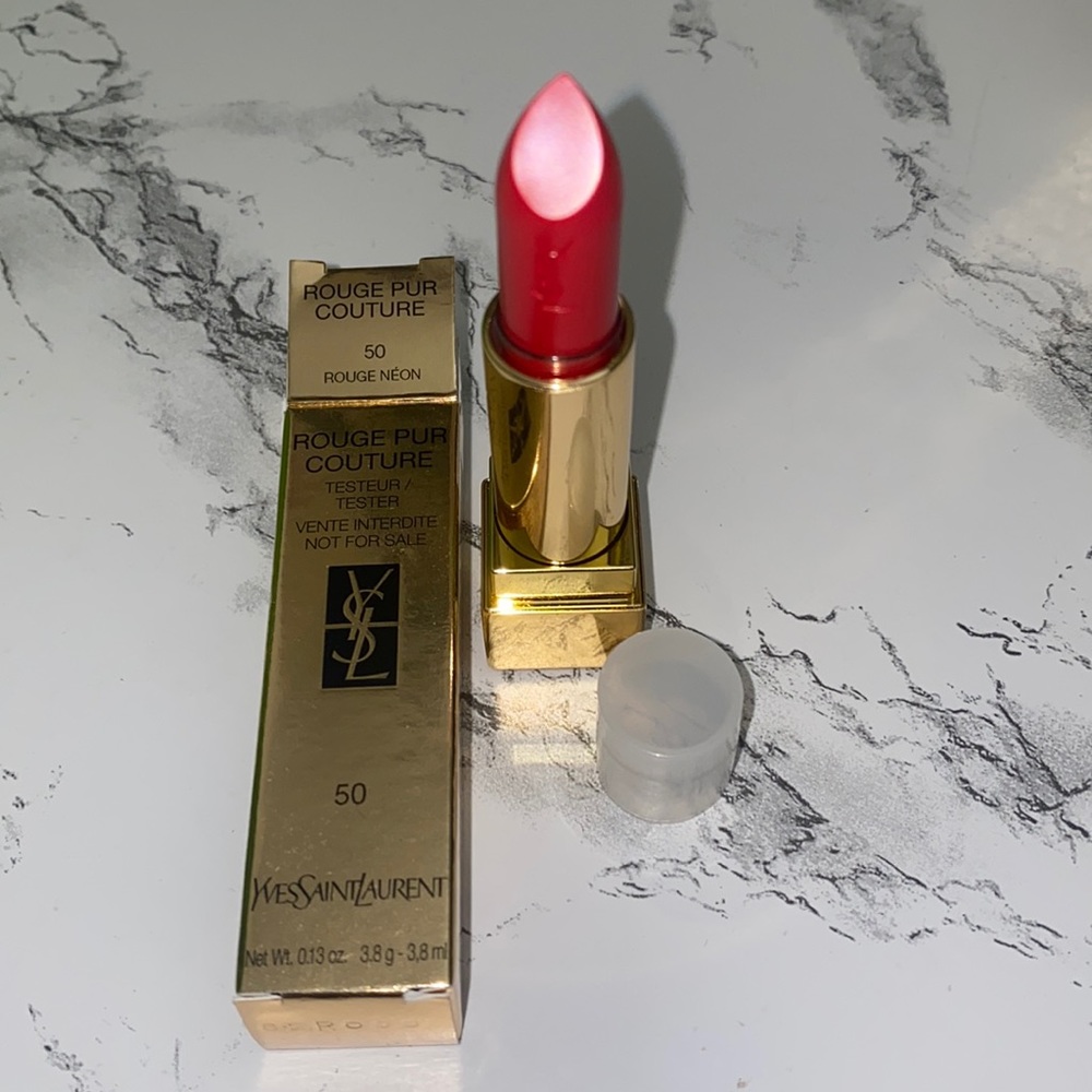 NWT YSL rouge pur couture lipstick 50 Rouge Neon 
Never used
Still in box